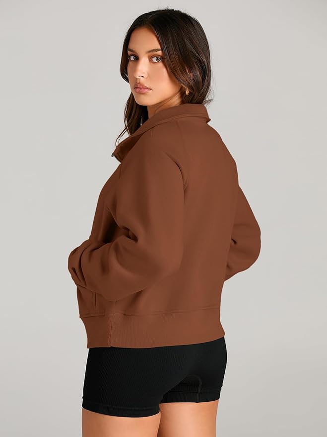 AUTOMET Womens Sweatshirts Half Zip Cropped Pullover Fleece Quarter Zipper Hoodies 2026 Fall Fashion Outfits Clothes