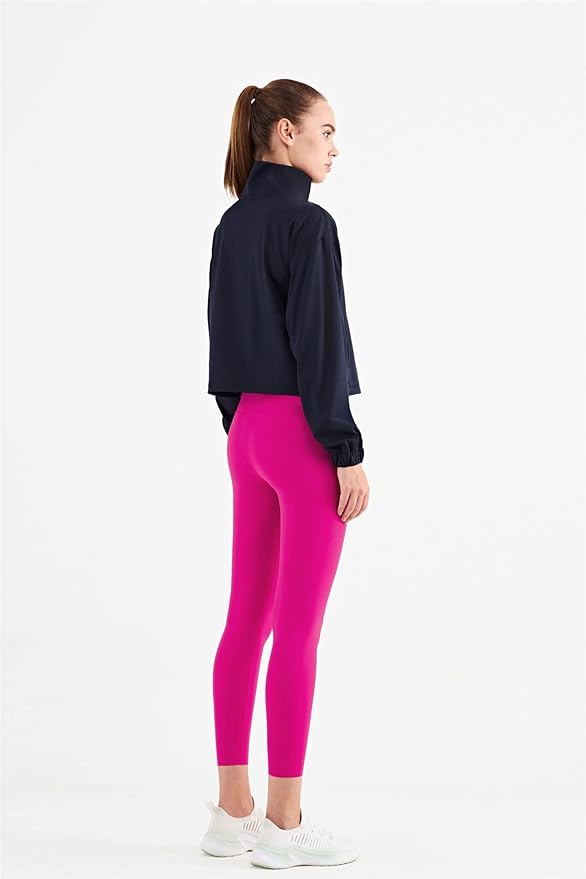 altiland Half Zip Pullover Cropped Jackets for Women Long Sleeve Workout Athletic Running Yoga Shirts