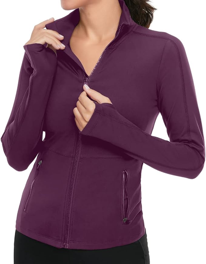 VUTRU Women's Workout Yoga Jacket Full Zip Running Athletic Track Jacket