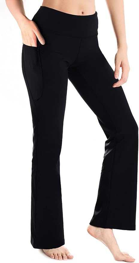 Yogipace Petite/Regular/Tall Women's Bootcut Yoga Pants with Side Pockets, Flare Leggings for Travel, Lounge & Everyday Wear