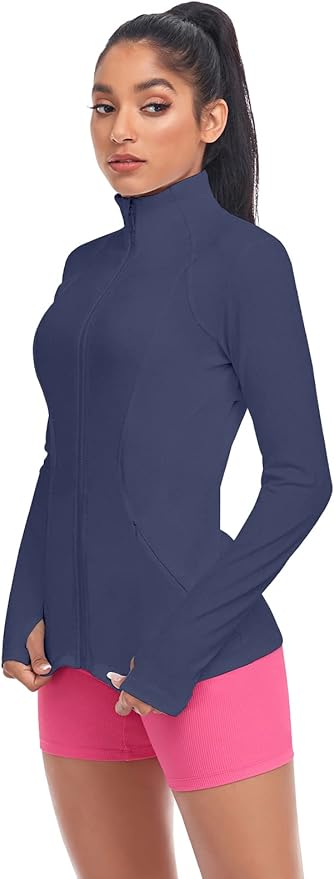 VUTRU Women's Workout Yoga Jacket Full Zip Running Athletic Track Jacket