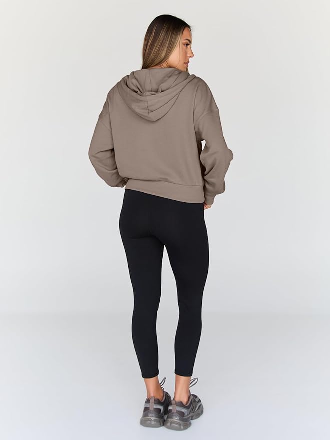 Trendy Queen Hoodies for Women Full Zip Up Cropped Sweatshirts Jackets Casual Comfy Gym Tops Fall Outfits Winter Clothes 2026