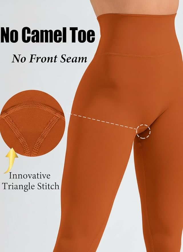 Olmlmt No Front Seam Workout Leggings for Women Tummy Control Butt Lifting Leggings Buttery Soft Gym Yoga Pants