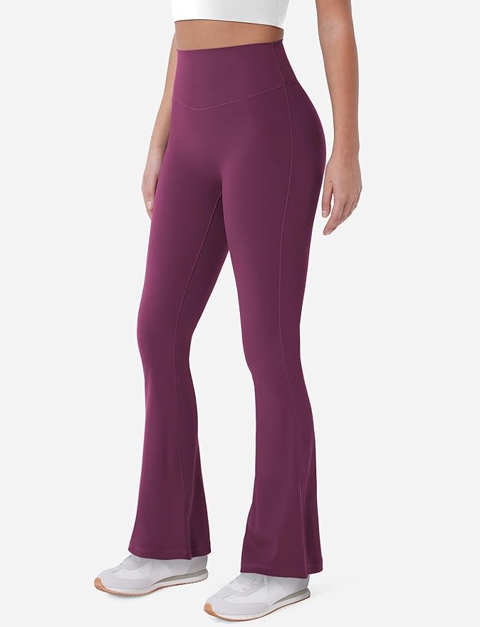 YEOREO Women's Mini Flared Workout High Waist No Front Seam Yoga Legging Pants