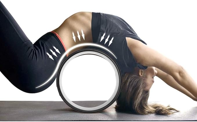 High Density PU Rubber Yoga Wheel for Stretching and Flexibility to Help Back Aches and Tension, Tear, Flexible Roller Designed, Extend Premium Back Roller