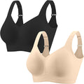 PoseFree Womens Seamless Wireless Supportive Bra Push Up Comfort Soft No Underwire Full Coverage T-Shirt Bra