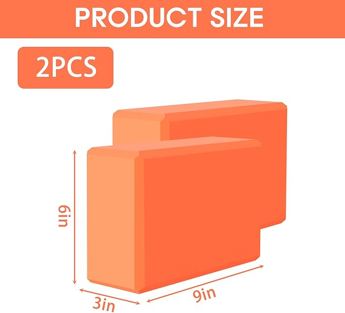 Yoga Block - Supportive Latex-Free Eva Foam - Soft Non-Slip Surface with Beveled Edges for Yoga, Pilates, Meditation - Yoga Accessories for Stability, Balance, Deepen Stretches
