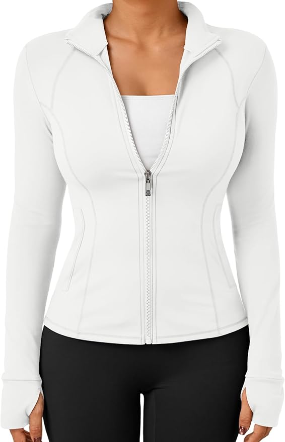 Trendy Queen Womens Lightweight Zip Up Jackets 2026 Athletic Workout Hoodies Spring Shirt Fitted Gym Clothes with Pocket