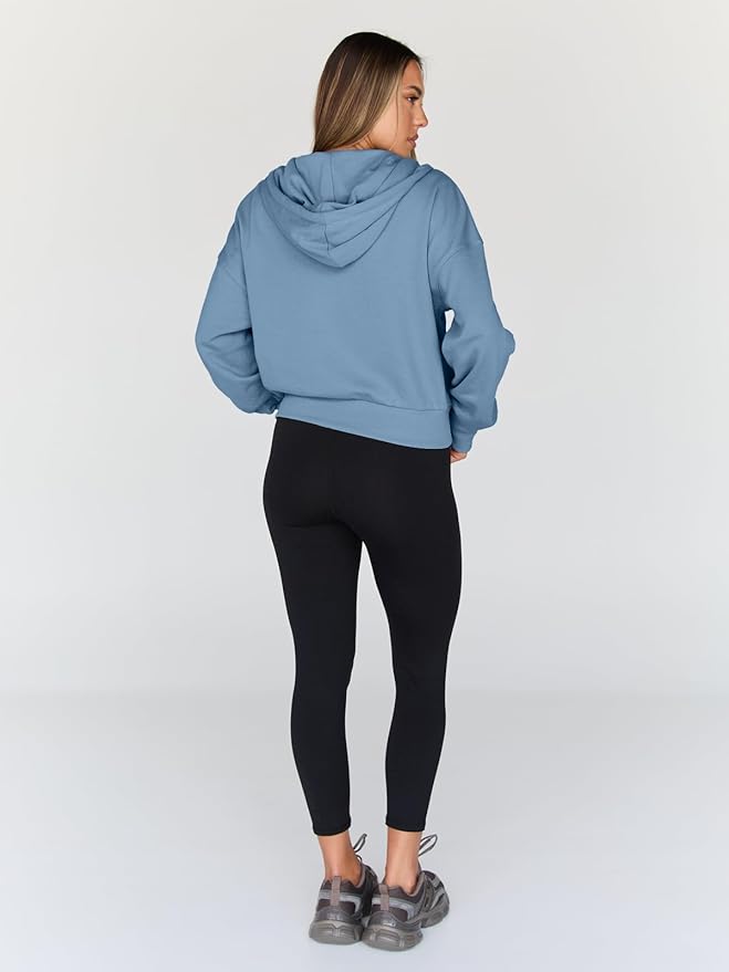 Trendy Queen Hoodies for Women Full Zip Up Cropped Sweatshirts Jackets Casual Comfy Gym Tops Fall Outfits Winter Clothes 2026