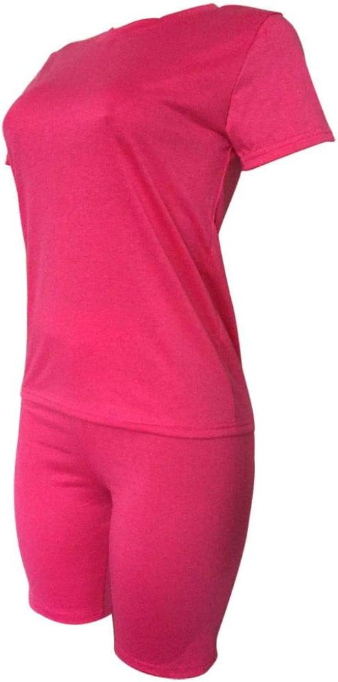 KINIKO Women's 2 Piece Casual Fashion Sports Solid Color Suit short Sleeve top and Pants Set Sweatshirt