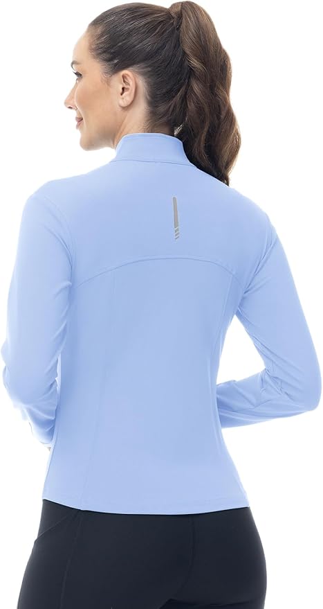 Gopune Women's Workout Athletic Jacket Lightweight Zip Up Yoga Slim Fit Tops with Pockets