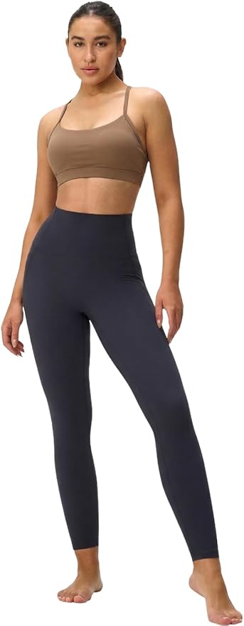 Womens Y Back Padded Sports Bra Strappy U Neck Butter Soft Low Impact Workout Bras Yoga Pilates Walking