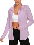 Vldnery Women's UPF 50+ Sun Protection Lightweight Jacket Zip Up Long Sleeve Sun Shirt for Women with Thumb Hole Hiking
