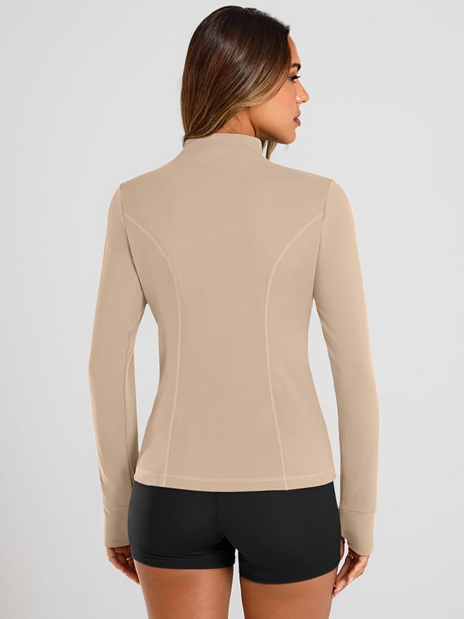 Trendy Queen Womens Lightweight Zip Up Jackets 2026 Athletic Workout Hoodies Spring Shirt Fitted Gym Clothes with Pocket
