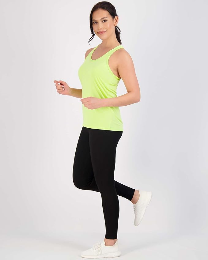 Real Essentials 5 Pack: Women's Racerback Tank Top Dry-Fit Athletic Performance Yoga Activewear (Available in Plus Size)