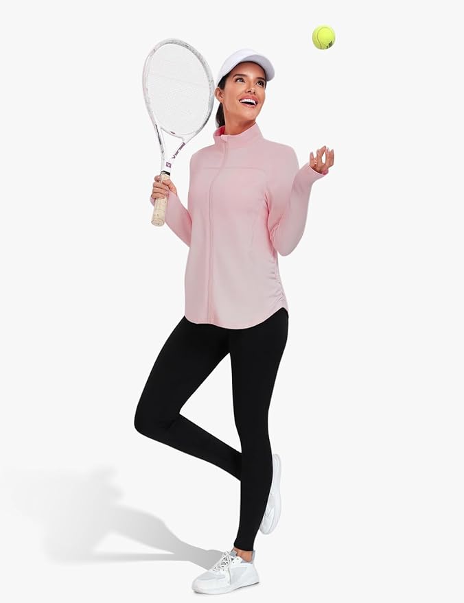 Vldnery Women's UPF 50+ Sun Protection Lightweight Jacket Zip Up Long Sleeve Sun Shirt for Women with Thumb Hole Hiking