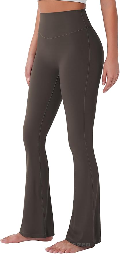 YEOREO Women's Mini Flared Workout High Waist No Front Seam Yoga Legging Pants