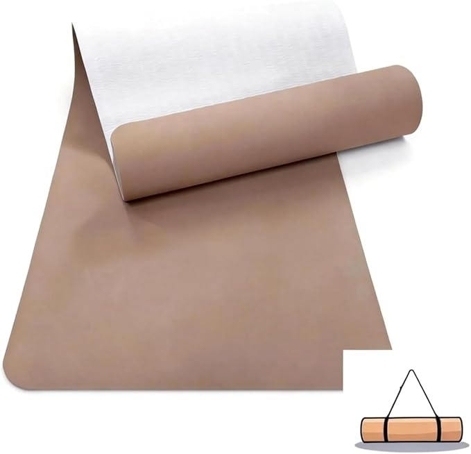 Cork Yoga Mat extra thick 6mm TPE Yoga Mat 72x24 Inch High Density Non-Slip Workout Mat Super Grip Quick-Dry for Hot Yoga, Home Gym