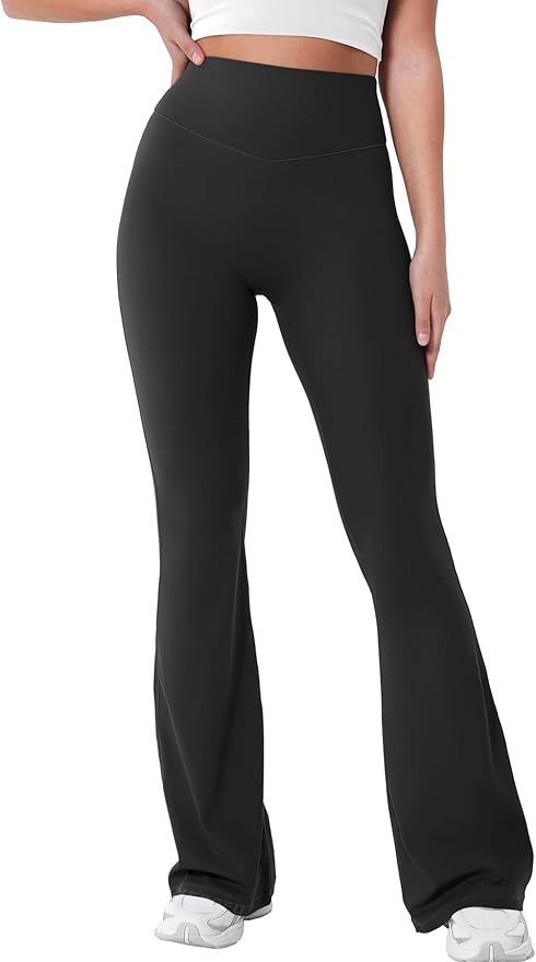 YEOREO Women's Mini Flared Workout High Waist No Front Seam Yoga Legging Pants
