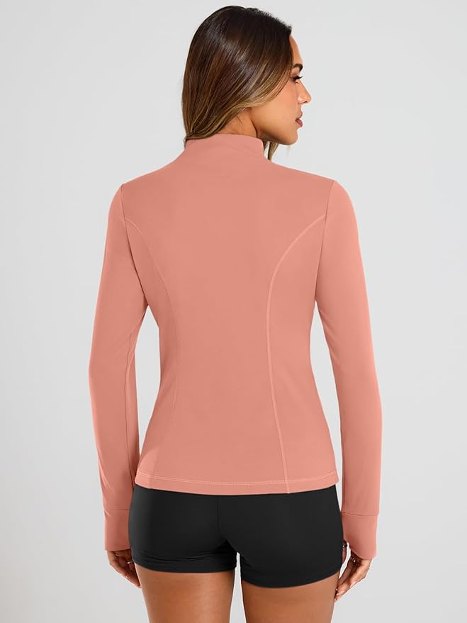 Trendy Queen Womens Lightweight Zip Up Jackets 2026 Athletic Workout Hoodies Spring Shirt Fitted Gym Clothes with Pocket