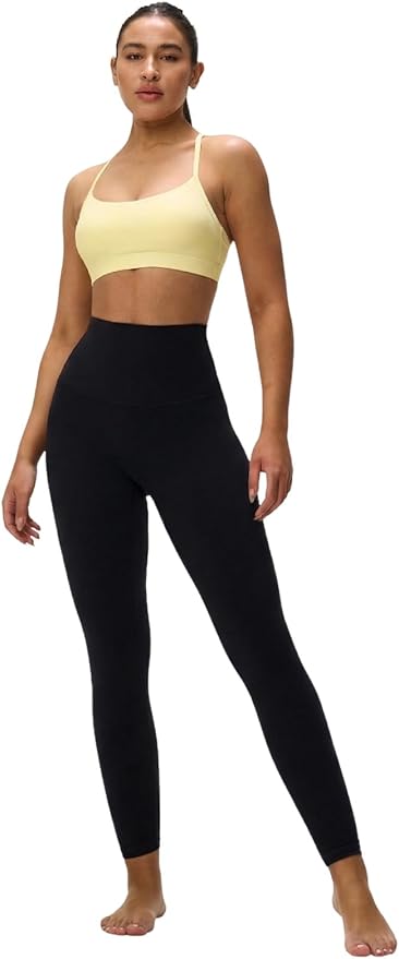 Womens Y Back Padded Sports Bra Strappy U Neck Butter Soft Low Impact Workout Bras Yoga Pilates Walking
