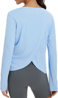 baleaf Women's Running Sun Shirts Long Sleeve UPF 50+ Workout Tops UV Athletic Split Back Quick Dry Lightweight