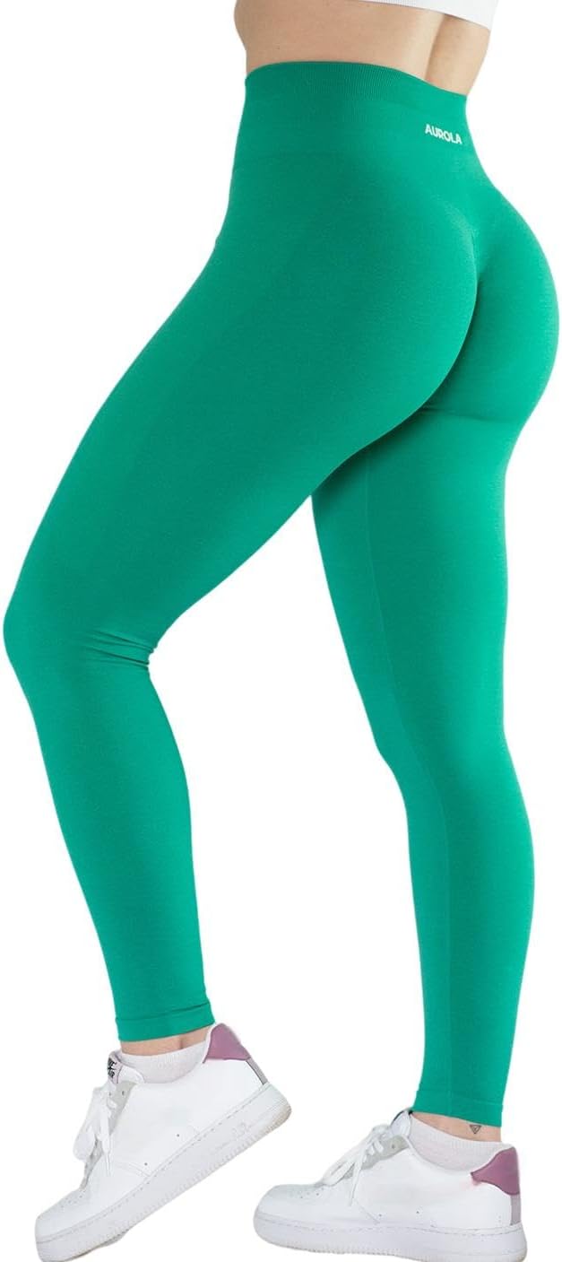 AUROLA Workout Leggings for Women Seamless Scrunch Tights Tummy Control Gym Fitness Girl Sport Active Yoga Pants