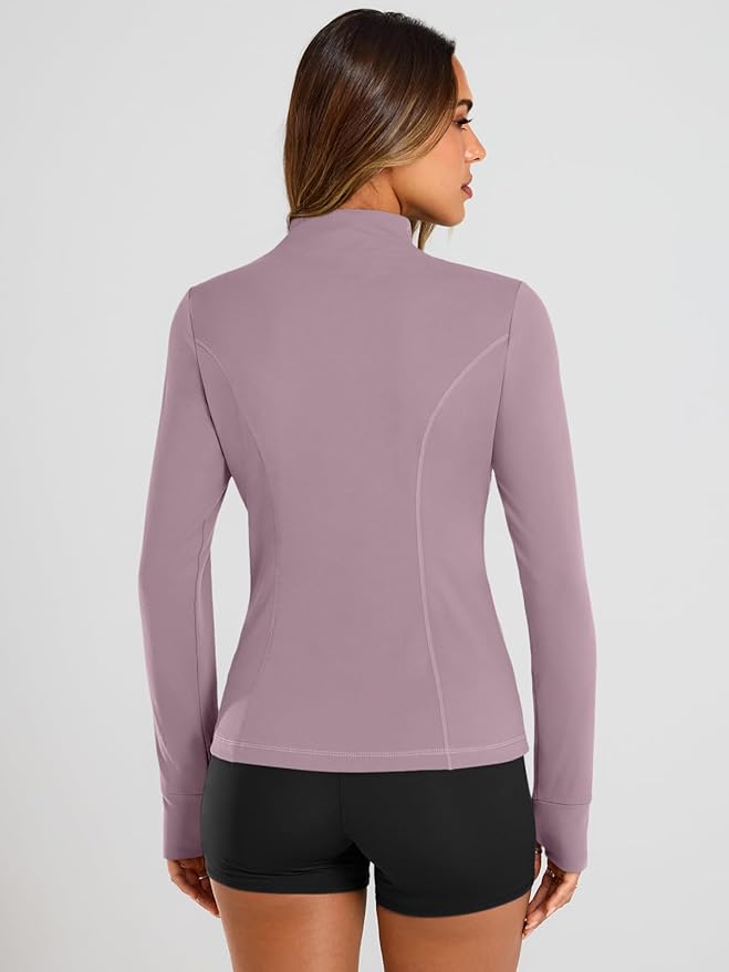 Trendy Queen Womens Lightweight Zip Up Jackets 2026 Athletic Workout Hoodies Spring Shirt Fitted Gym Clothes with Pocket