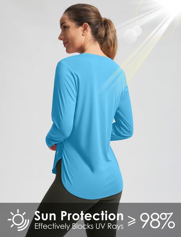 Women's Sun Shirts UPF 50+ Long Sleeve UV Protection Shirt Lightweight Quick Dry Workout Hiking Tops for Women