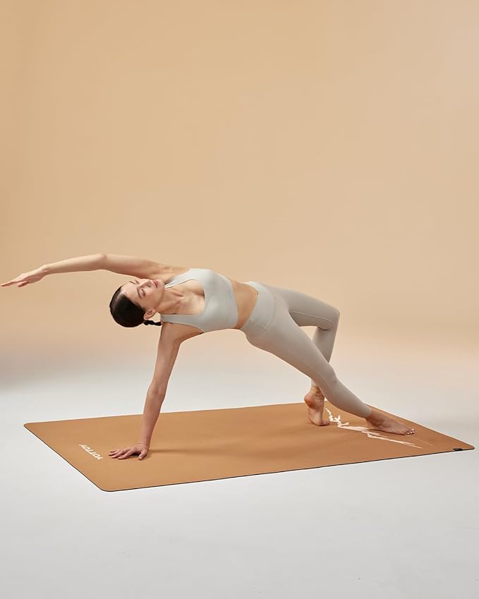 YOTTOY Yoga Mat,Non-Slip Hot Yoga Mat with Anti-Tear Design and Friendly Natural Rubber Mat with Strap and Bag