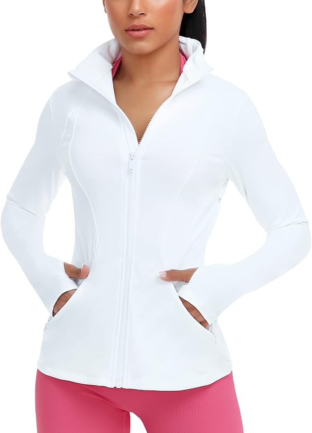 VUTRU Women's Workout Yoga Jacket Full Zip Running Athletic Track Jacket