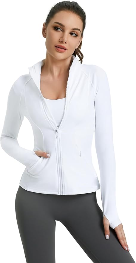 VUTRU Women's Workout Yoga Jacket Full Zip Running Athletic Track Jacket