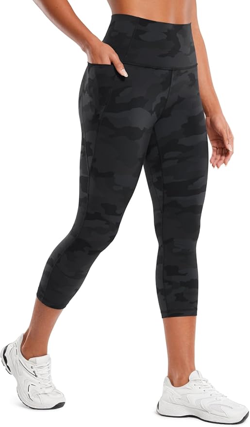 CRZ YOGA Butterluxe Workout Capri Leggings Pockets 21" - High Waisted Gym Athletic Womens Crop Yoga