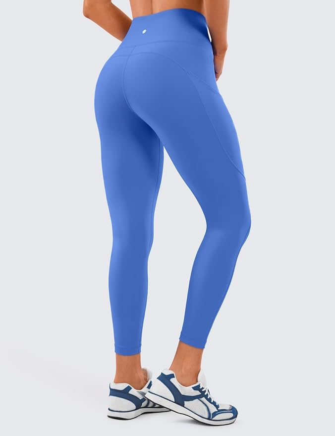 CRZ YOGA Naked Feeling Workout Leggings Pockets 25'' - High Waisted Womens Yoga Pants Running Tights