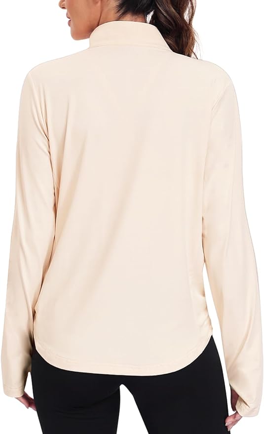 Vldnery Women's UPF 50+ Sun Protection Lightweight Jacket Zip Up Long Sleeve Sun Shirt for Women with Thumb Hole Hiking