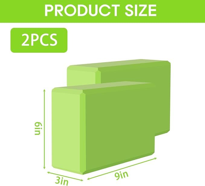 Yoga Block - Supportive Latex-Free Eva Foam - Soft Non-Slip Surface with Beveled Edges for Yoga, Pilates, Meditation - Yoga Accessories for Stability, Balance, Deepen Stretches