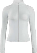 AUROLA Influence Athletic Workout Jacket for Women, Lightweight Slim Fit Full Zip Running Yoga Sports Jacket with Thumb Holes