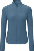 BGOWATU Women's Workout Athletic Jacket Full Zip Running Jackets Gym Yoga Track Tops with Pockets Thumb Hole
