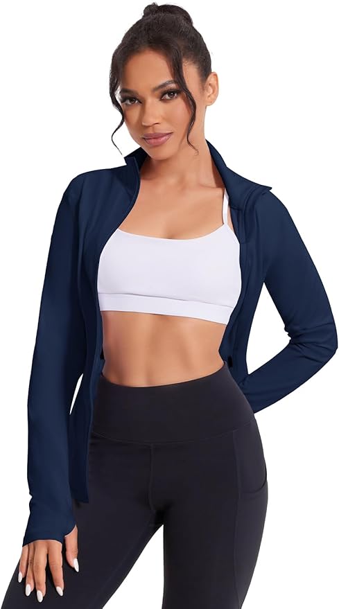 VUTRU Women's Workout Jackets Full Zip Athletic Tops Lightweight Gym Yoga Running Jacket with Pockets