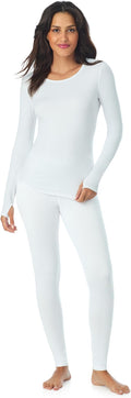 Cuddl Duds Womens Lightweight Breathable Everyday Active Base Layer Set - Long Sleeve Top & Leggings - Lounge Sets for Women