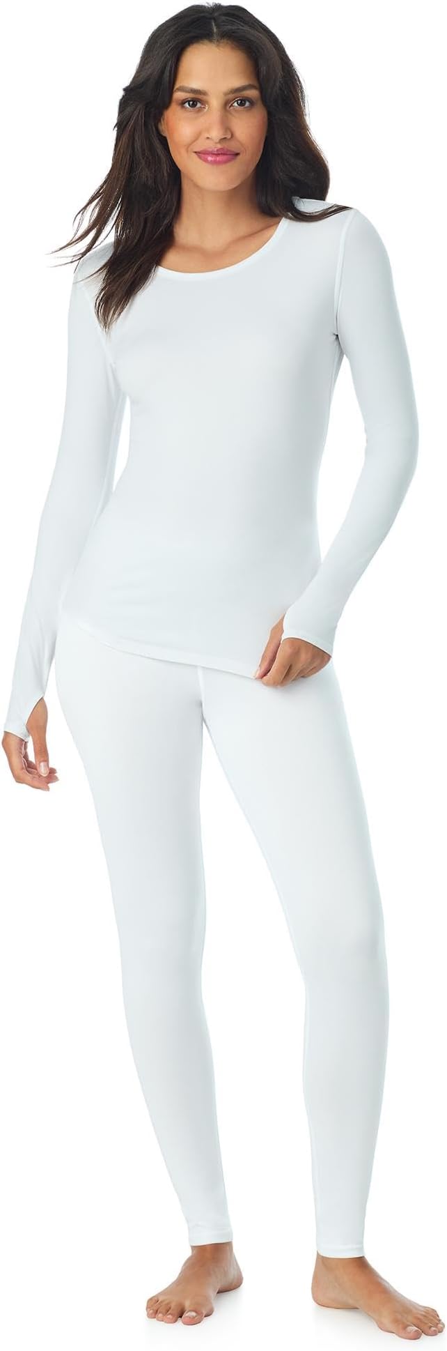 Cuddl Duds Womens Lightweight Breathable Everyday Active Base Layer Set - Long Sleeve Top & Leggings - Lounge Sets for Women