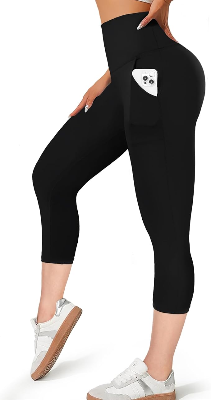 MOREFEEL Leggings with Pockets for Women, High Waisted Tummy Control Workout Hip Lift Yoga Pants Activewear