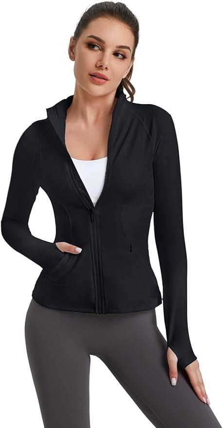 VUTRU Women's Workout Yoga Jacket Full Zip Running Athletic Track Jacket