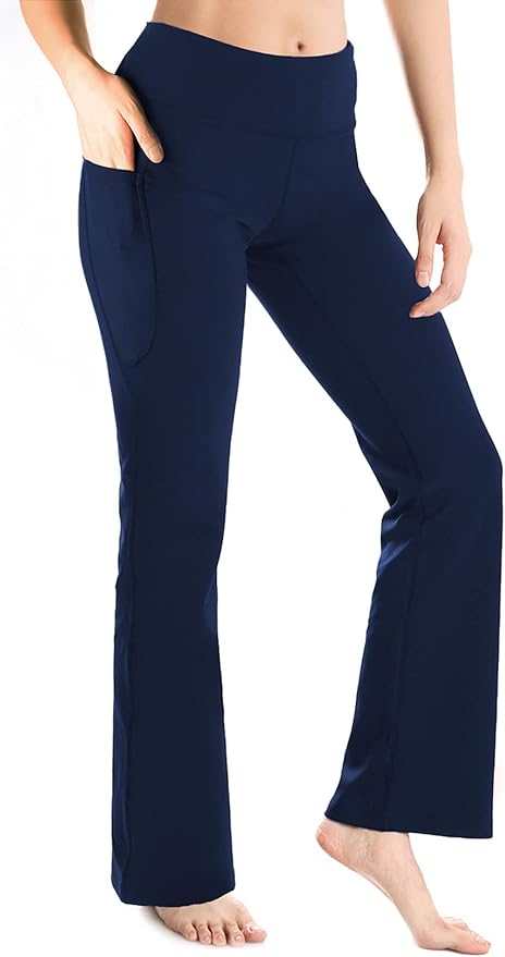 Yogipace Petite/Regular/Tall Women's Bootcut Yoga Pants with Side Pockets, Flare Leggings for Travel, Lounge & Everyday Wear