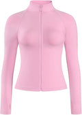 AUROLA Influence Athletic Workout Jacket for Women, Lightweight Slim Fit Full Zip Running Yoga Sports Jacket with Thumb Holes