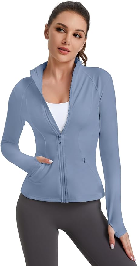 VUTRU Women's Workout Yoga Jacket Full Zip Running Athletic Track Jacket