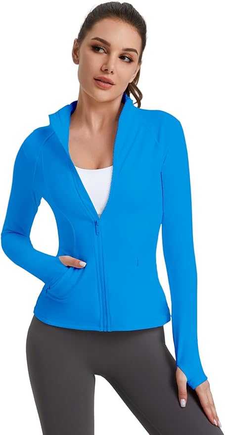 VUTRU Women's Workout Yoga Jacket Full Zip Running Athletic Track Jacket