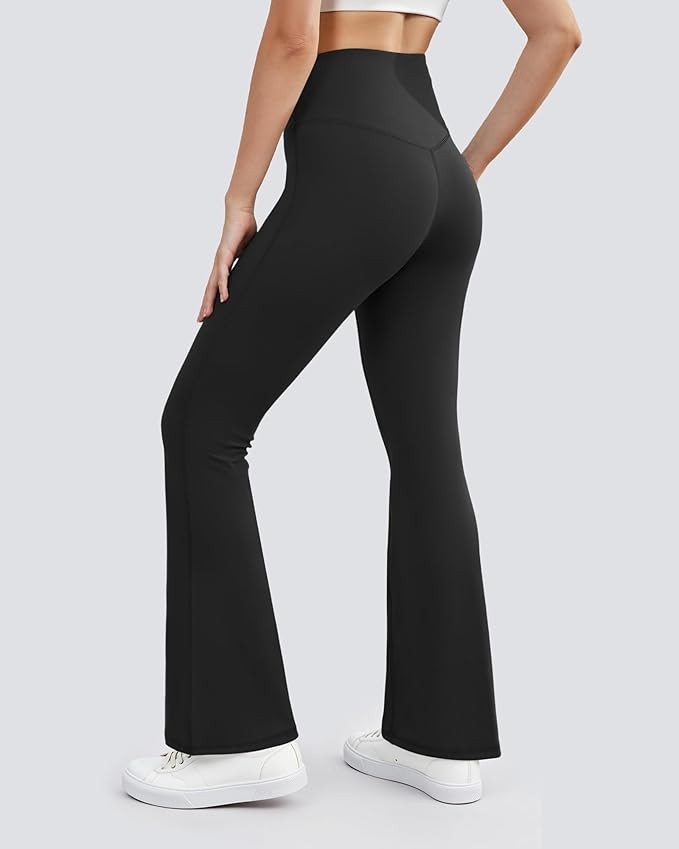Yoga Pants for Women High Waisted Flare Leggings Bell Bottom Leggings Front Seamless Flared Workout Pants Tummy Control