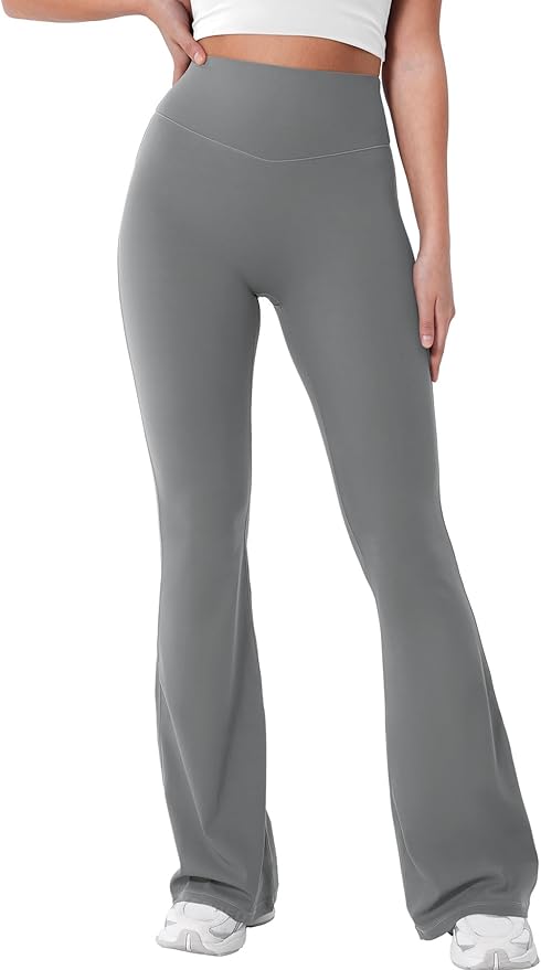 YEOREO Women's Mini Flared Workout High Waist No Front Seam Yoga Legging Pants