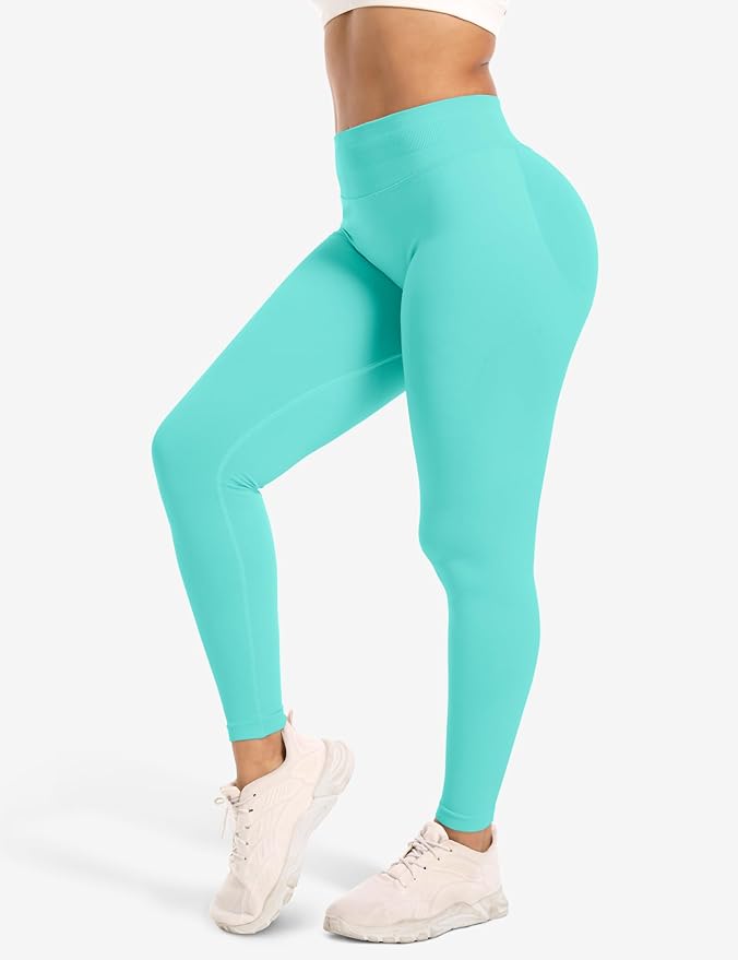 Ieumaz Scrunch Butt Lifting Leggings for Women Gym Seamless Workout Leggings Mid Low Waist Tummy Control Yoga Pants